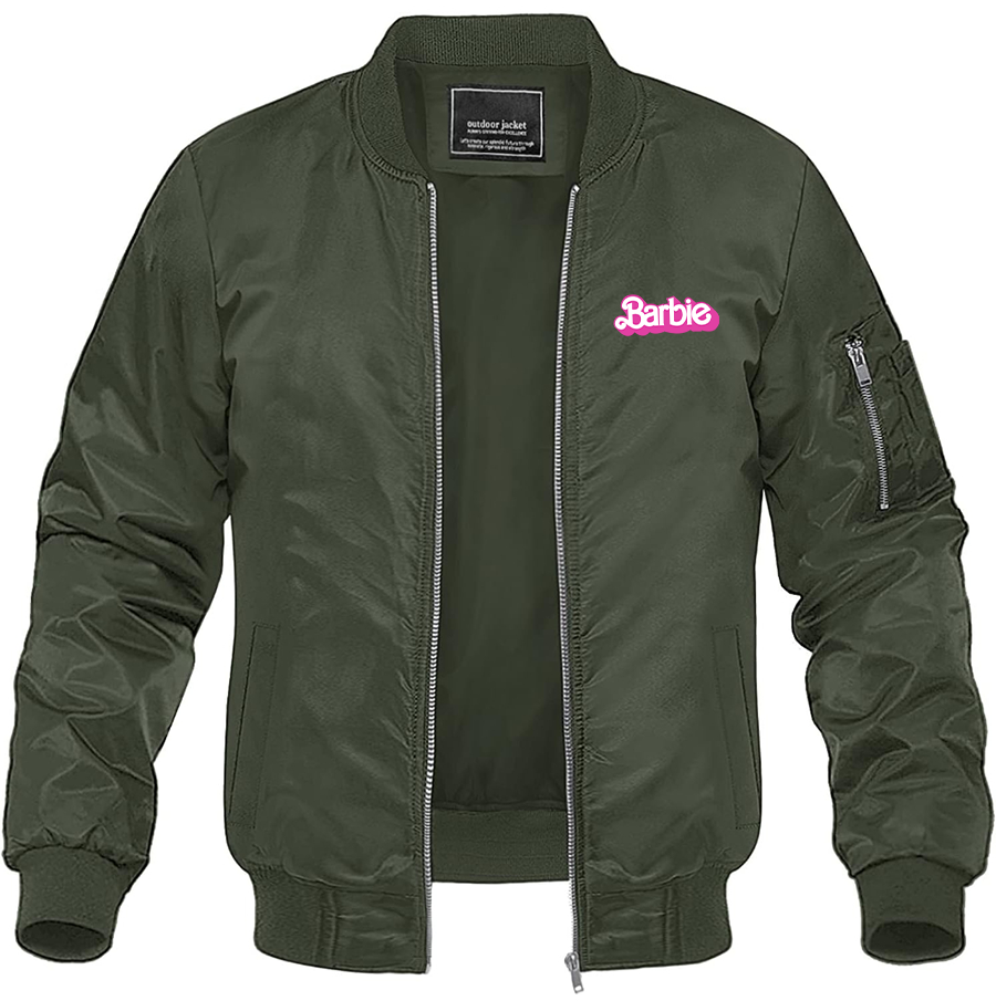 Men's Barbie Lightweight Bomber Jacket Windbreaker Softshell Varsity Jacket