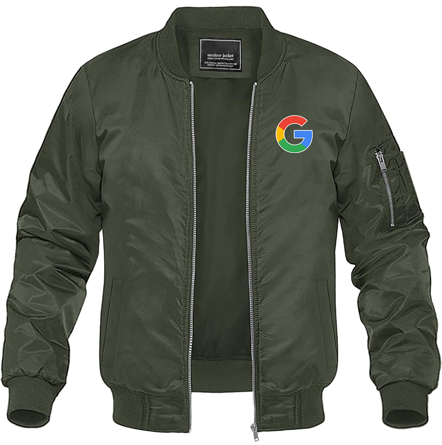 Men's Google Lightweight Bomber Jacket Windbreaker Softshell Varsity Jacket