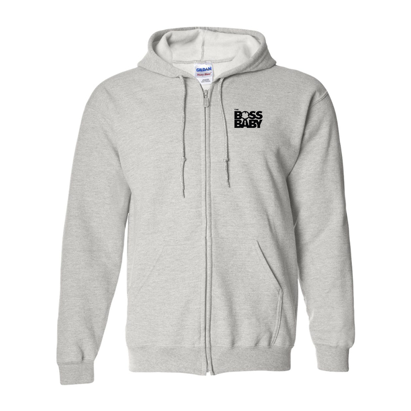 Men's Boss Baby  Gildan Heavy Blend Full-Zip Hooded Sweatshirt