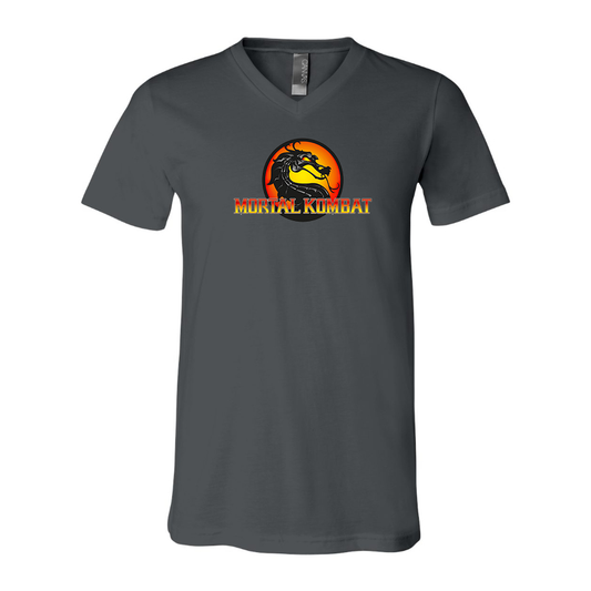 Men's Mortal Kombat BELLA  CANVAS  Jersey V-Neck Tee