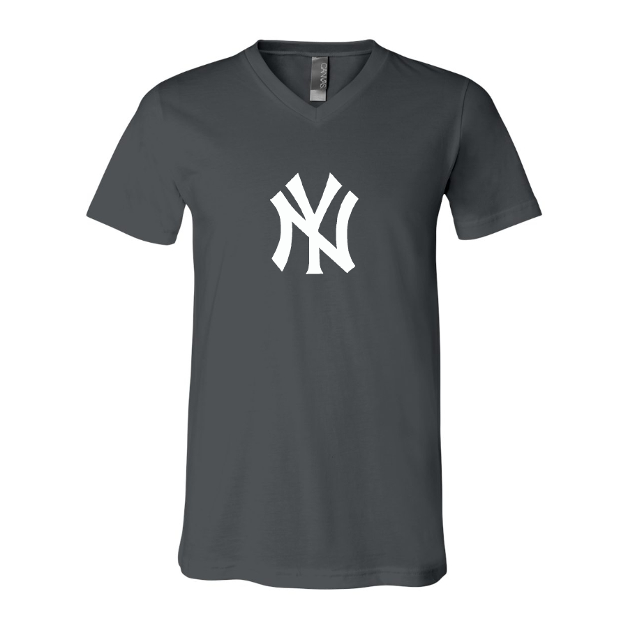 New York NY Yankees BELLA  CANVAS  Jersey V-Neck Tee