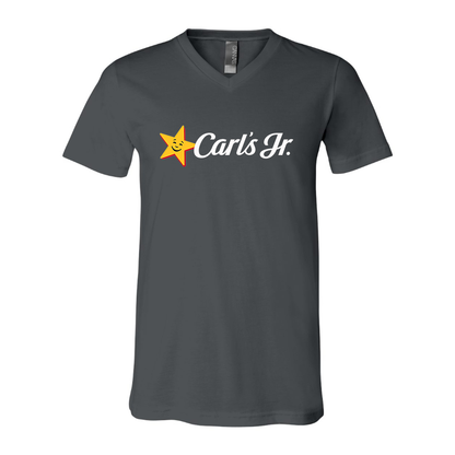 Men's Carl's Jr BELLA  CANVAS  Jersey V-Neck Tee