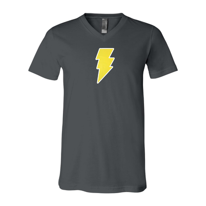 Men's Black Adam BELLA  CANVAS  Jersey V-Neck Tee