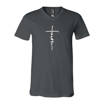 Men's Faith BELLA  CANVAS  Jersey V-Neck Tee