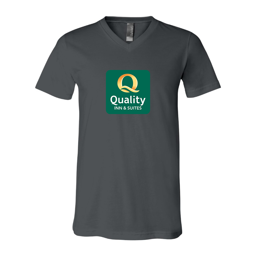 Men's Quality Inn & Suites BELLA  CANVAS  Jersey V-Neck Tee