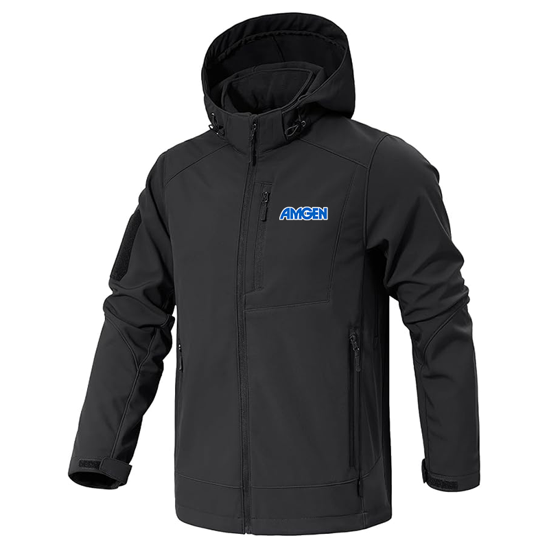 Men's Amgen Jacket Waterproof Hooded Coats Tactical Soft Shell Jackets