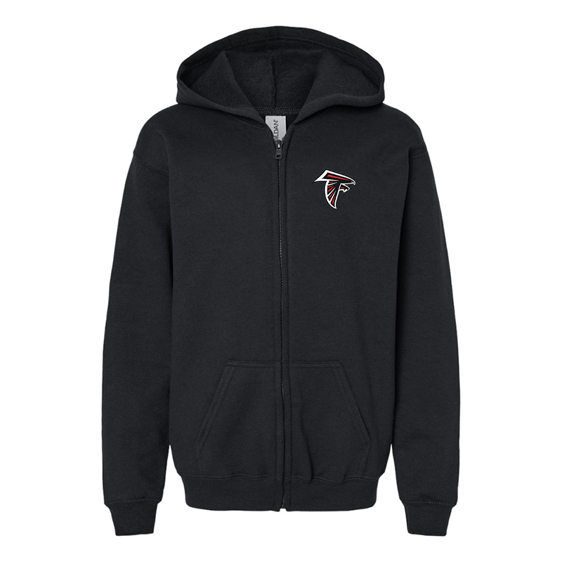 Youth's Atlanta Falcons Embroidered Gildan Heavy Blend Full-Zip Hooded Sweatshirt