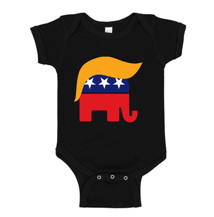 Donald Trump Hair Elephant Baby Romper Onesie