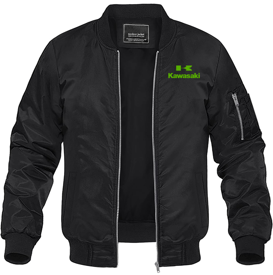 Men's Kawasaki Bike Motorcycle Lightweight Bomber Jacket Windbreaker Softshell Varsity Jacket