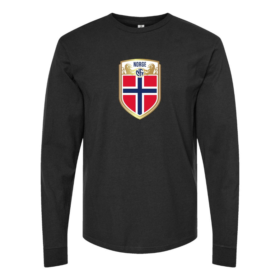 Men's Norway Soccer Long sleeves Cotton Blend T-Shirt