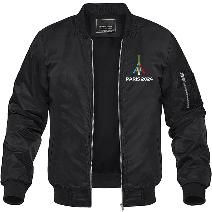 Men's Olympia Paris 2024 Lightweight Bomber Jacket Windbreaker Softshell Varsity Jacket