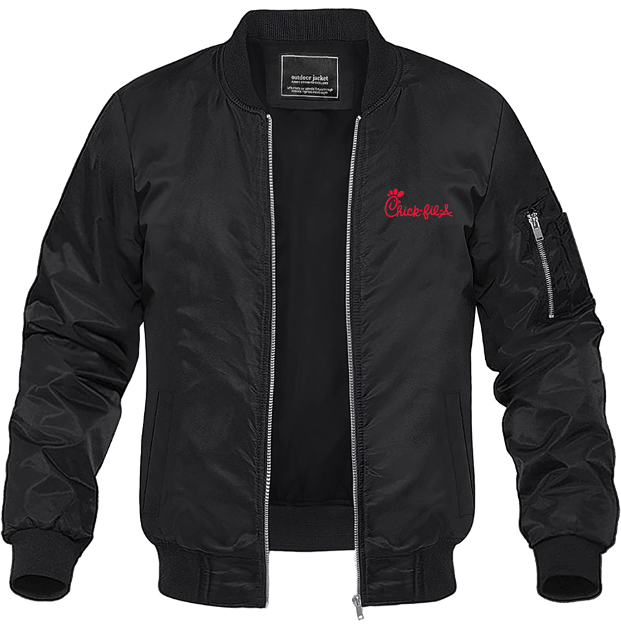 Men's Chick fil A Lightweight Bomber Jacket Windbreaker Softshell Varsity Jacket