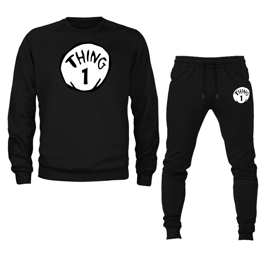 Men's Dr. Suess Thing 1 Crewneck Sweatshirt Joggers Suit