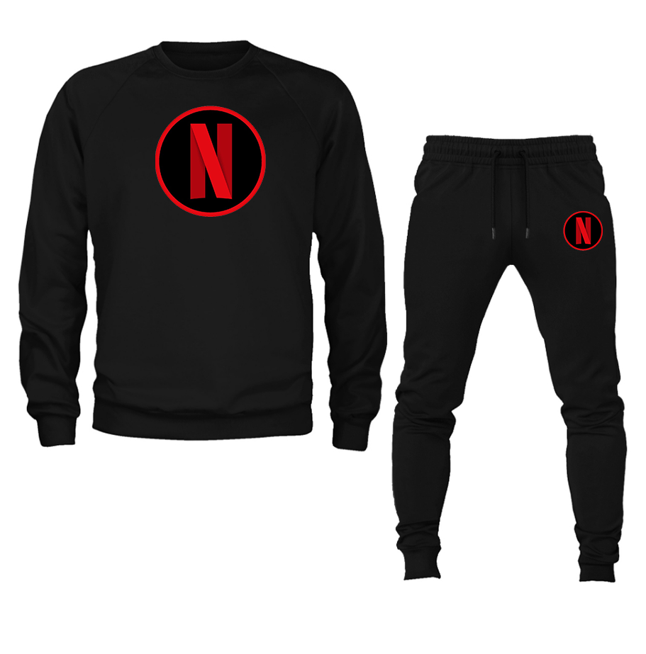 Men's Netflix Crewneck Sweatshirt Joggers Suit