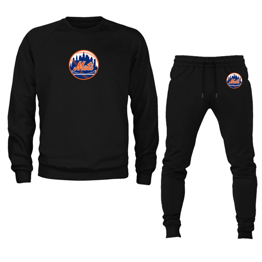 Men's New York Mets Crewneck Sweatshirt Joggers Suit