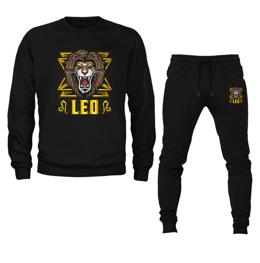 Men's Leo Zodiac Sign Crewneck Sweatshirt Joggers Suit