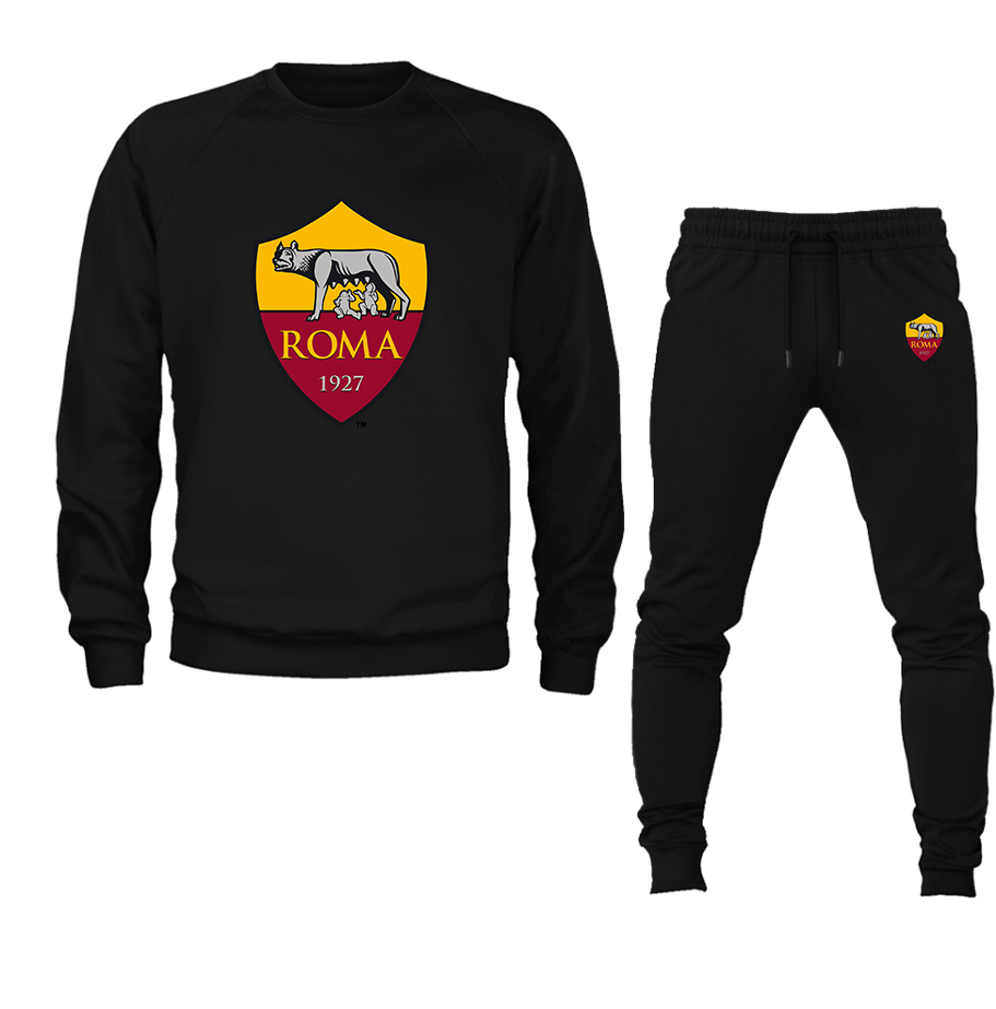 Men's AS Roma Crewneck Sweatshirt Joggers Suit