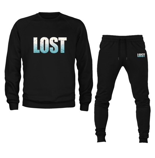 Men's Lost Crewneck Sweatshirt Joggers Suit