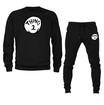 Men's Dr. Suess Thing  Crewneck Sweatshirt Joggers Suit