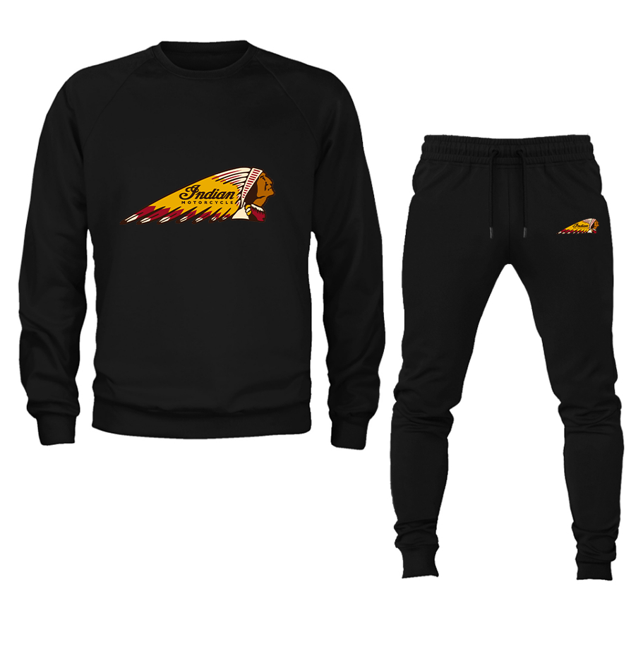 Men's Indian Motorcycle Crewneck Sweatshirt Joggers Suit