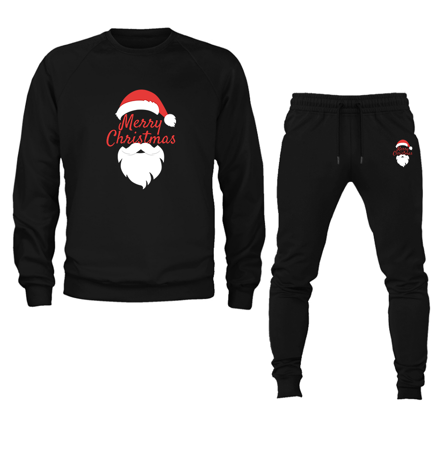 Men's Merry Christmas Santa Claus Crewneck Sweatshirt Joggers Suit