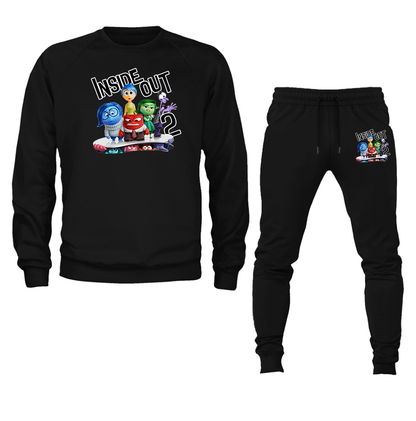 Men's Inside Out 2 Crewneck Sweatshirt Joggers Suit