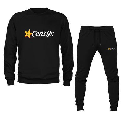 Men's Carl's Jr Crewneck Sweatshirt Joggers Suit