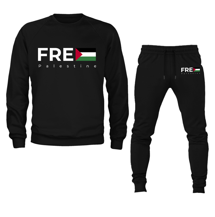 Men's Free Palestine Crewneck Sweatshirt Joggers Suit