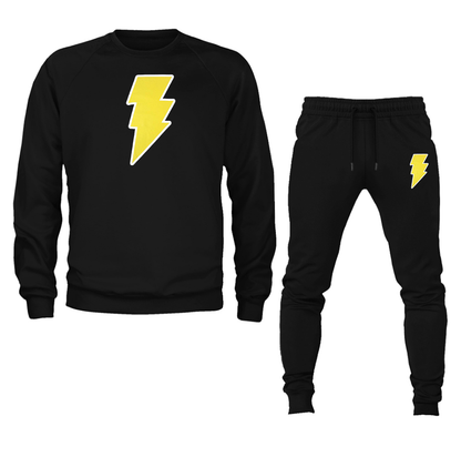 Men's Black Adam Crewneck Sweatshirt Joggers Suit