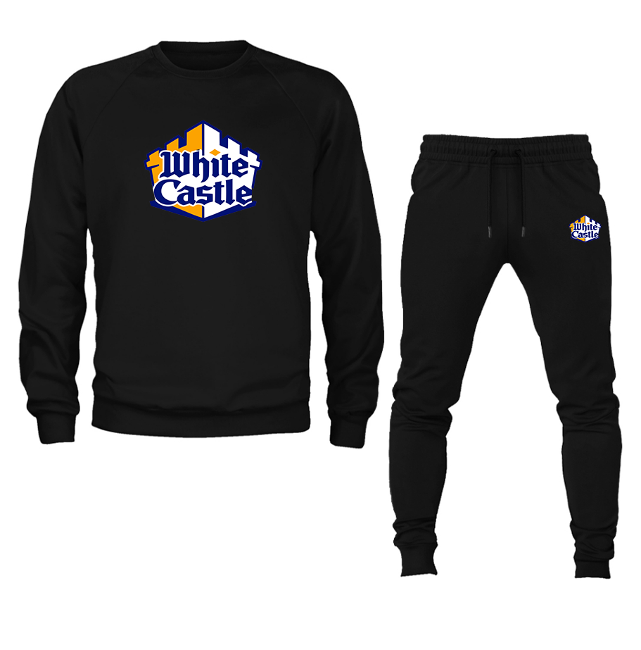 Men's White Castle Crewneck Sweatshirt Joggers Suit – Tee