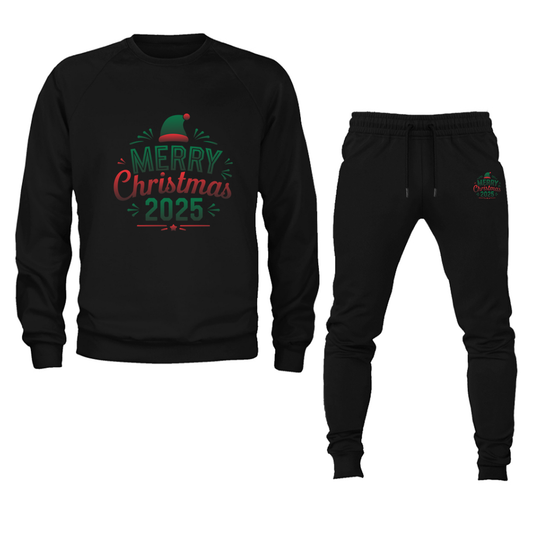 Men's Merry Christmas 2025 Crewneck Sweatshirt Joggers Suit