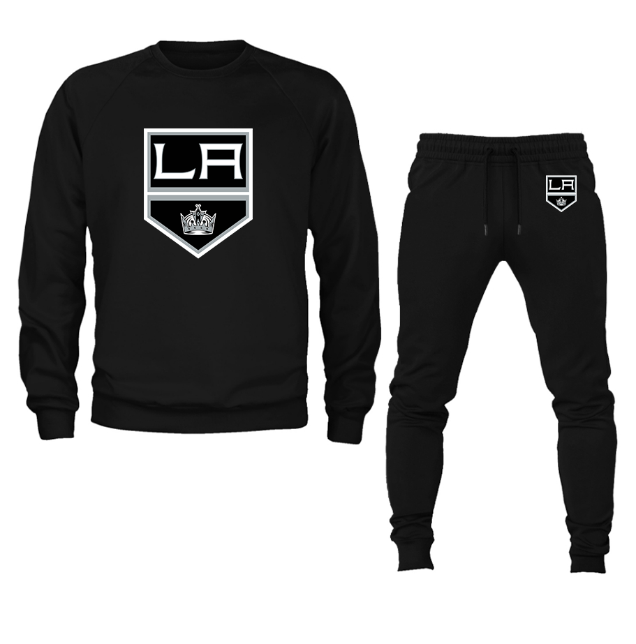 Men's NHL Los Angeles Kings Crewneck Sweatshirt Joggers Suit – Tee