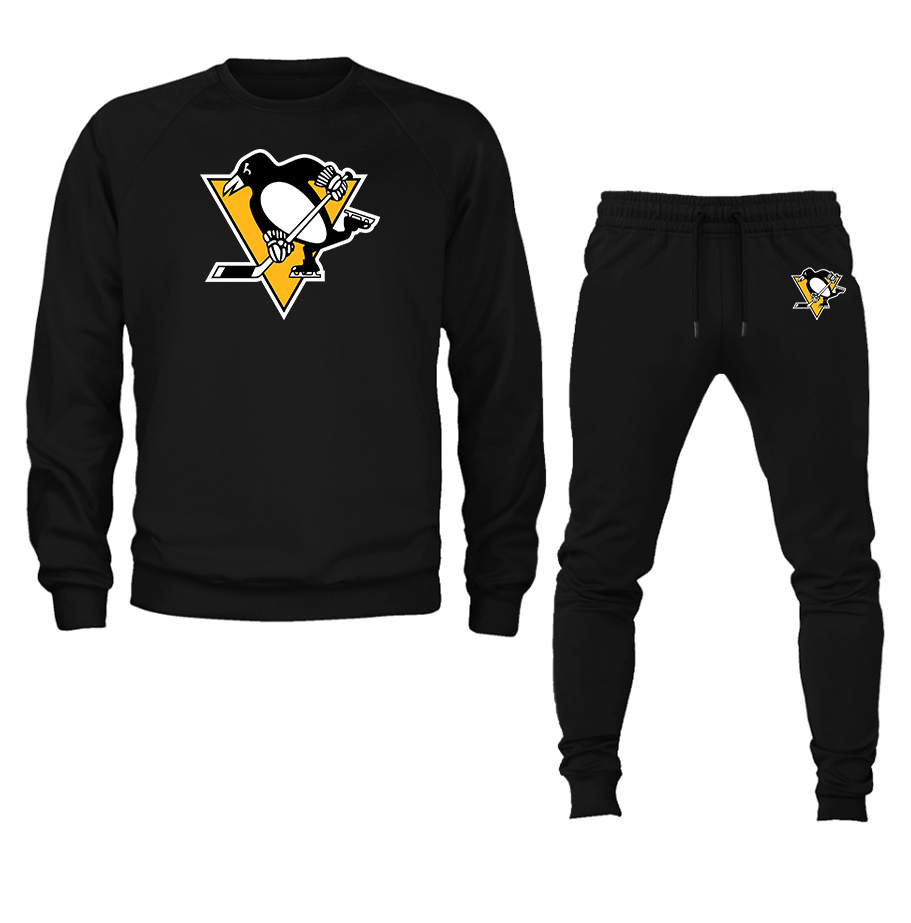 Men's NHL Pittsburgh Penguins Crewneck Sweatshirt Joggers Suit