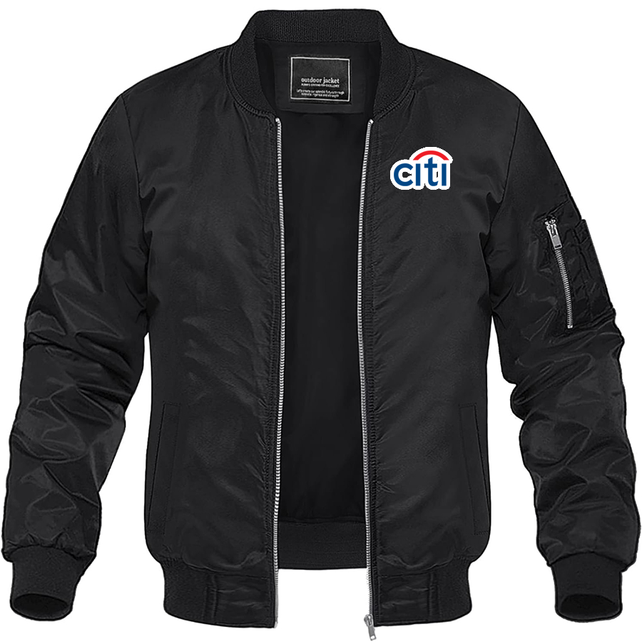 Men's Citi Bank Lightweight Bomber Jacket Windbreaker Softshell Varsity Jacket