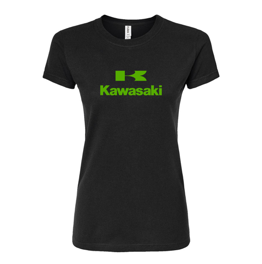 Women's Kawasaki Bike Motorcycle Round Neck T-Shirt