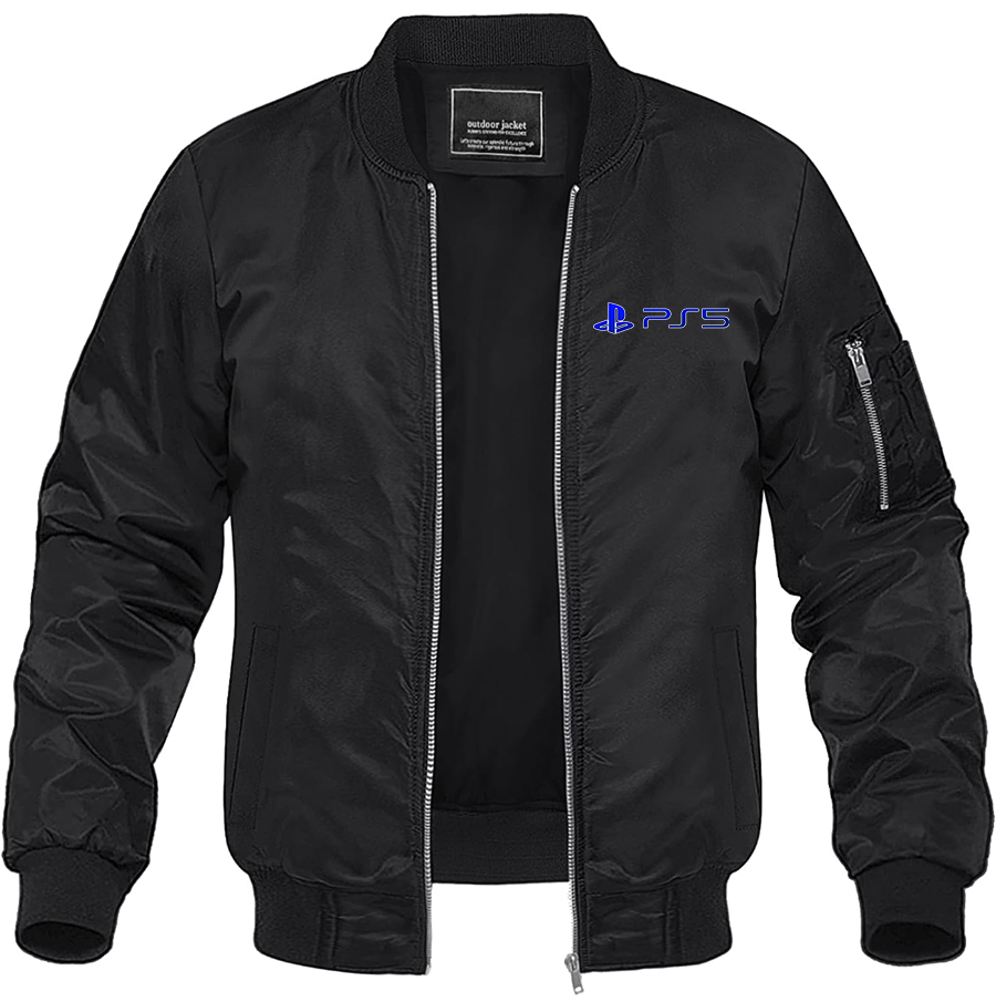Men's Play Station PS5 Lightweight Bomber Jacket Windbreaker Softshell Varsity Jacket