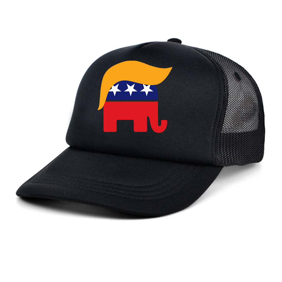 Donald Trump Hair Elephant Trucker Hat