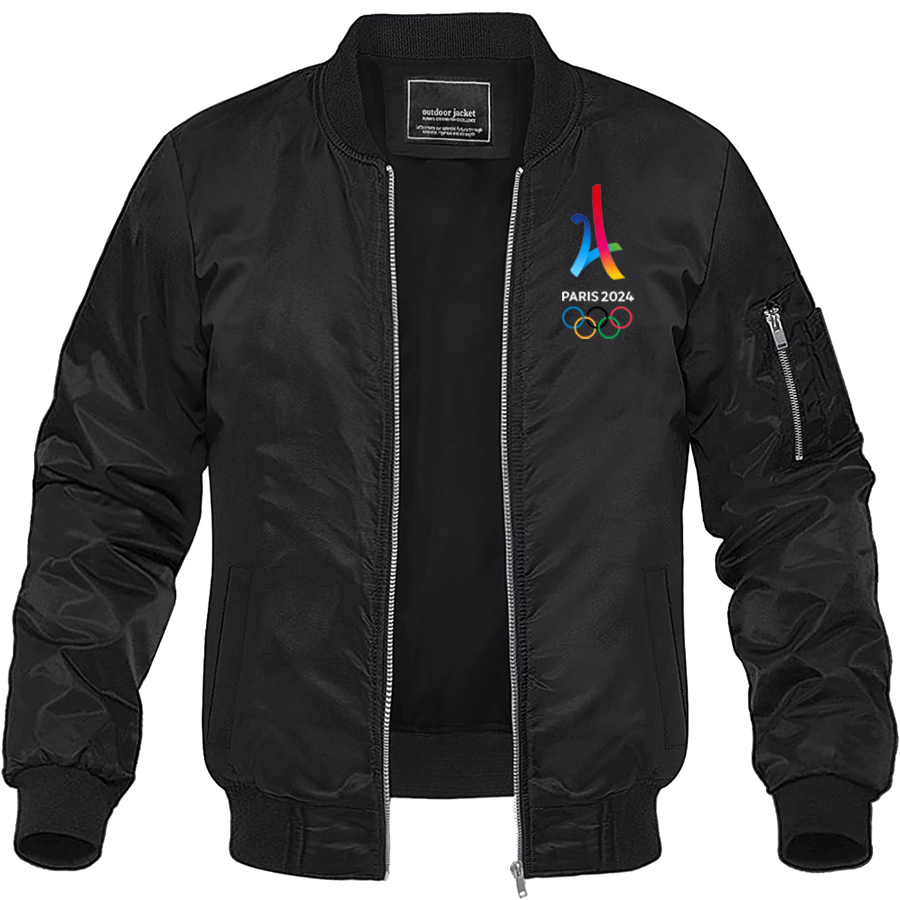 Men's Paris 2024 Olympics Lightweight Bomber Jacket Windbreaker Softshell Varsity Jacket Coat