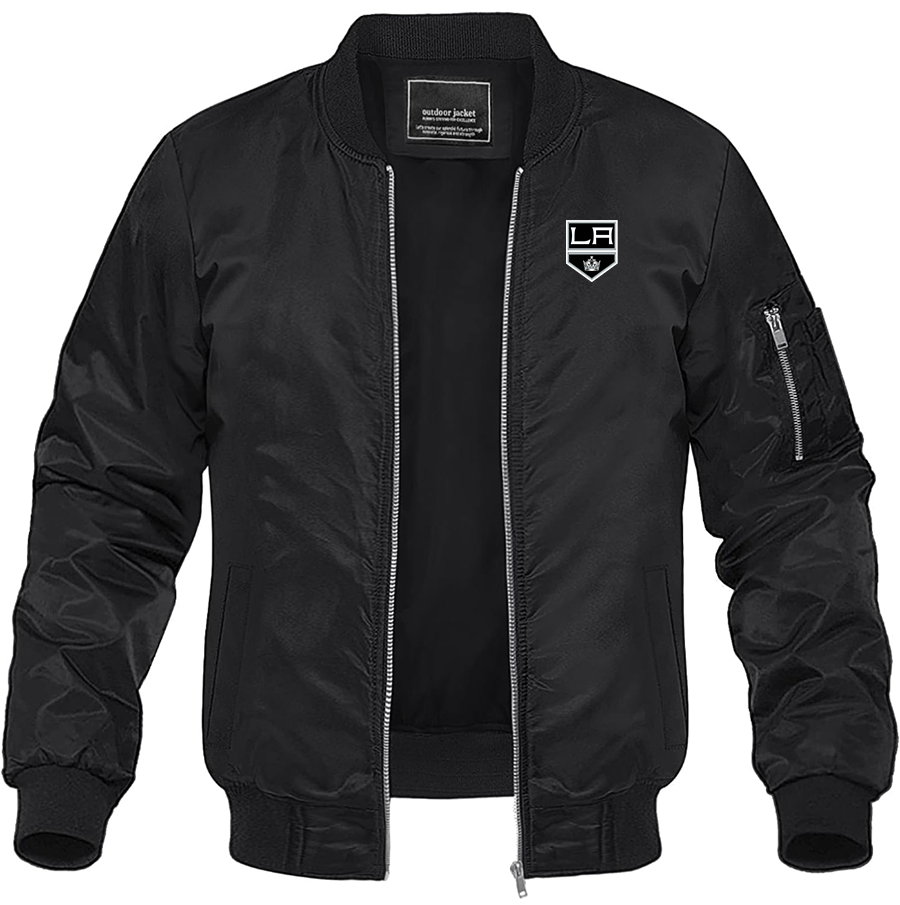 Men's NHL Los Angeles Kings Lightweight Bomber Jacket Windbreaker Softshell Varsity Jacket
