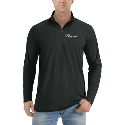 Men's Chopard  Lightweight Quarter-Zip Athletic Shirt Long Sleeve Performance Wear