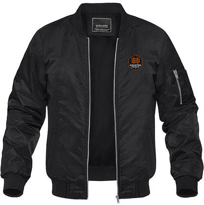 Men's Houston Dynamo FC Lightweight Bomber Jacket Windbreaker Softshell Varsity Jacket