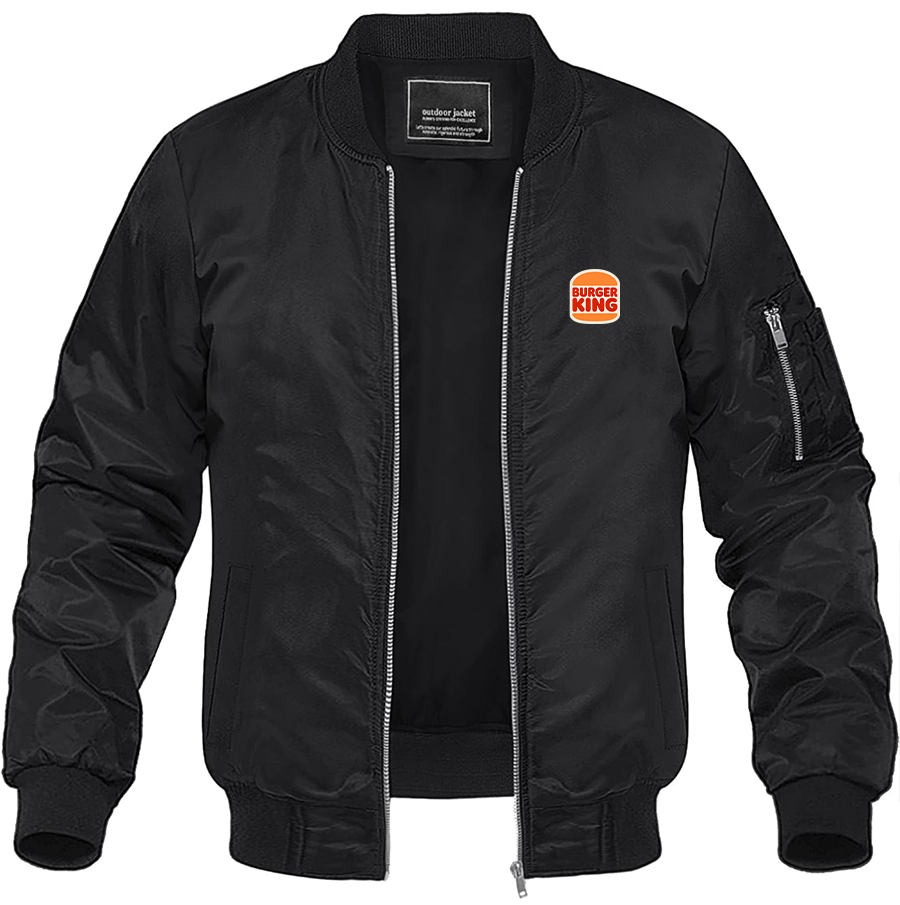 Men's Burger King Lightweight Bomber Jacket Windbreaker Softshell Varsity Jacket