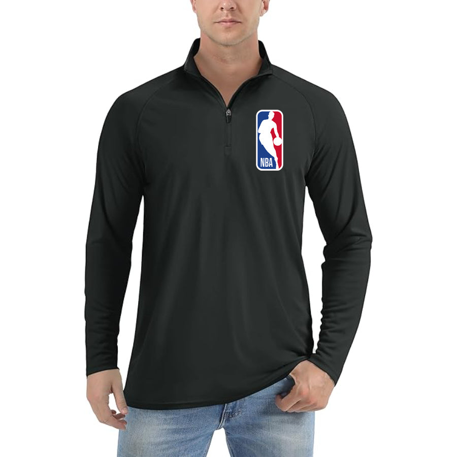 Men's NBA Lightweight Quarter-Zip Athletic Shirt Long Sleeve Performance Wear