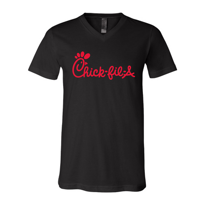 Men's Chick-fil-A BELLA  CANVAS  Jersey V-Neck Tee