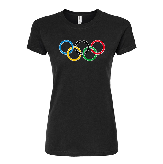 Women's Olympics Rings Round Neck T-Shirt