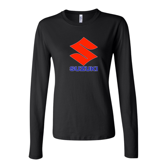 Women's Suzuki Bike Motorcycle Long Sleeve T-Shirt