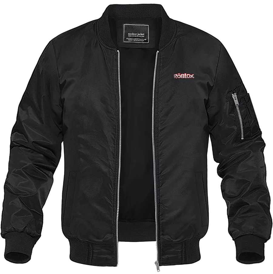 Men's Roblox Game Lightweight Bomber Jacket Windbreaker Softshell Varsity Jacket