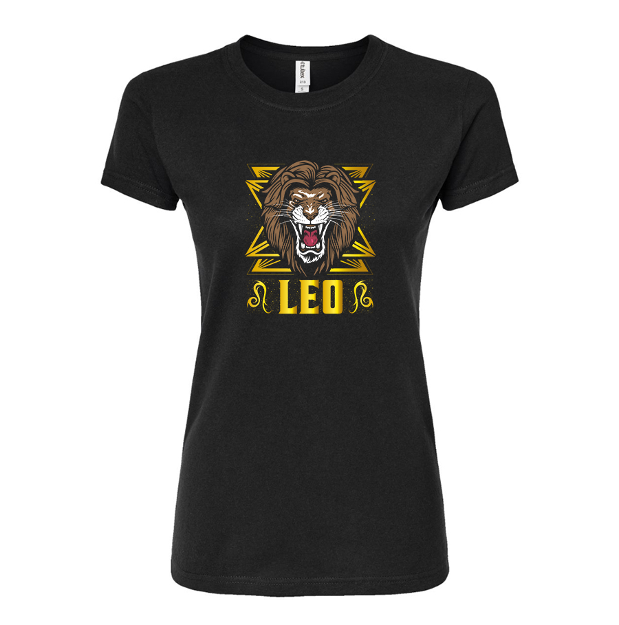 Women's Leo Zodiac Sign Round Neck T-Shirt