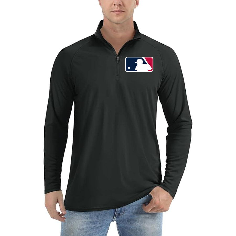 Men's MLB Lightweight Quarter-Zip Athletic Shirt Long Sleeve Performance Wear