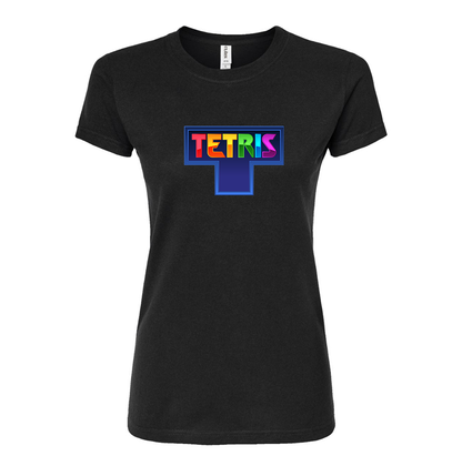 Women's Tetris Round Neck T-Shirt